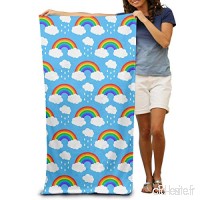 Annays Rainbow Clouds Raindrop Lightweight Absorbent Quick-Drying Spa Towels Swimsuit Bath and Shower Towel Beach Blanket for Women，Men 80x130cm 31.5x51.2inches - B07VPSDWD2